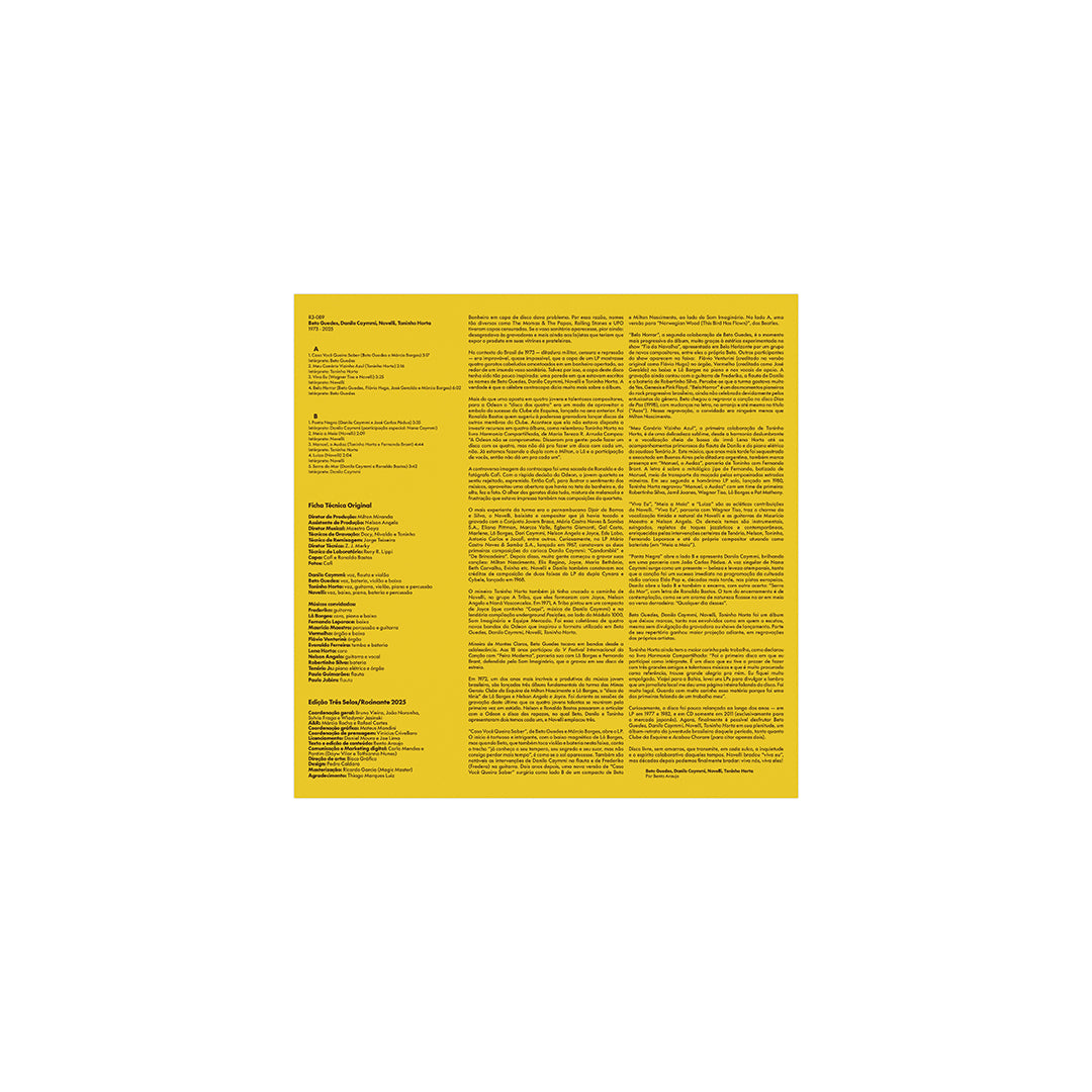 Encarte com letras do álbum Beto Guedes, Danilo Caymmi, Novelli e Toninho Horta de Beto Guedes, Danilo Caymmi, Novelli e Toninho Horta (disco de vinil).